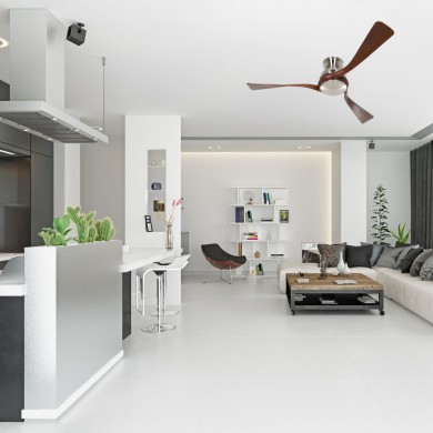 Ventilateur Plafond Design Eco Regento 140cm Chrome Noyer CASAFAN 314050