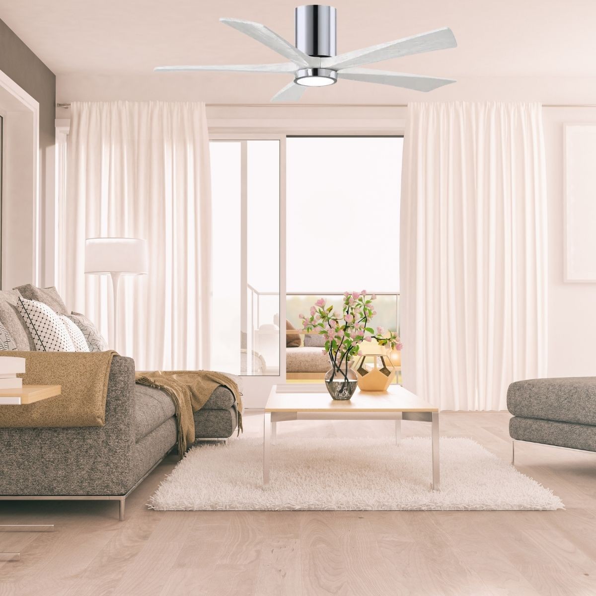 Ventilateur De Plafond Avec Lampe LED CasaFan Eco Genuino - Blanc/noir, Télécommande, 152 Cm, 6 Vitesses - Neuf
