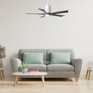 Ventilateur Plafonnier avec lumière Patricia 132cm Blanc Noyer ATLAS FAN PA5-WH-WA-52