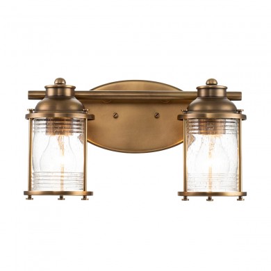 Applique Ashland Bay 2x60W E27 Laiton Naturel ELSTEAD LIGHTING QN-ASHLANDBAY2-NBR-BATH