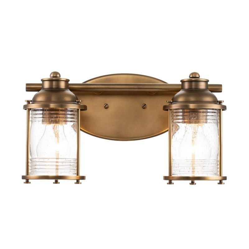 Applique Ashland Bay 2x60W E27 Laiton Naturel ELSTEAD LIGHTING QN-ASHLANDBAY2-NBR-BATH