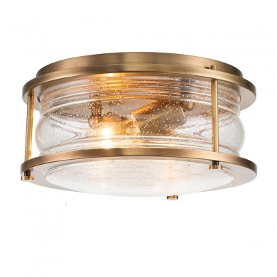 Plafonnier Ashland Bay 2x60W E27 Laiton Naturel ELSTEAD LIGHTING QN-ASHLANDBAY-F-NBR-BATH