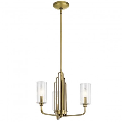 Lustre Kimrose 3x40W E14 Laiton naturel brossé ELSTEAD LIGHTING QN-KIMROSE3-BNB