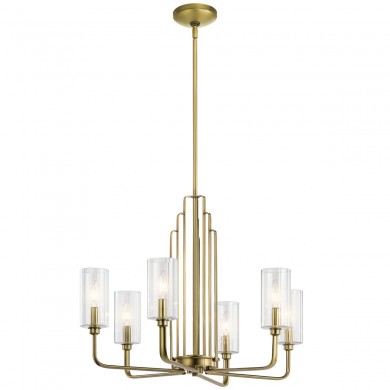 Lustre Kimrose 6x40W E14 Laiton naturel brossé ELSTEAD LIGHTING QN-KIMROSE6-BNB