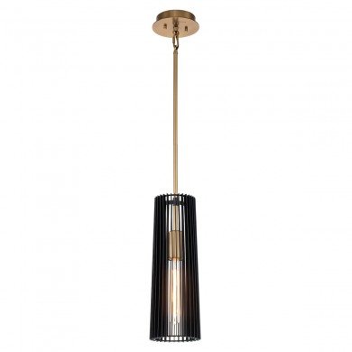 Suspension Linara 1x60W E27 Noir Laiton Naturel ELSTEAD LIGHTING QN-LINARA-P-BK