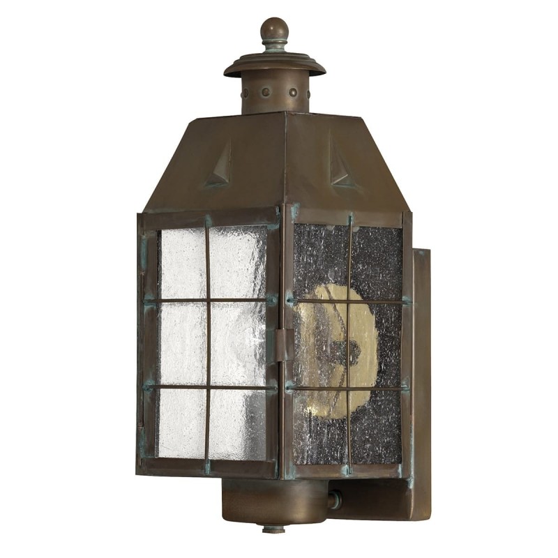 Applique Extérieur Nantucket 1x60W E27 Laiton vieilli H342mm ELSTEAD LIGHTING QN-NANTUCKET-M-AS