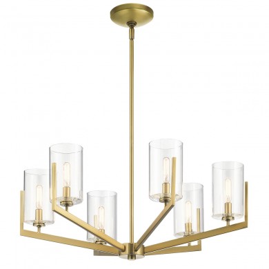 Lustre Nye 6x40W E14 Laiton naturel brossé ELSTEAD LIGHTING QN-NYE6-BNB