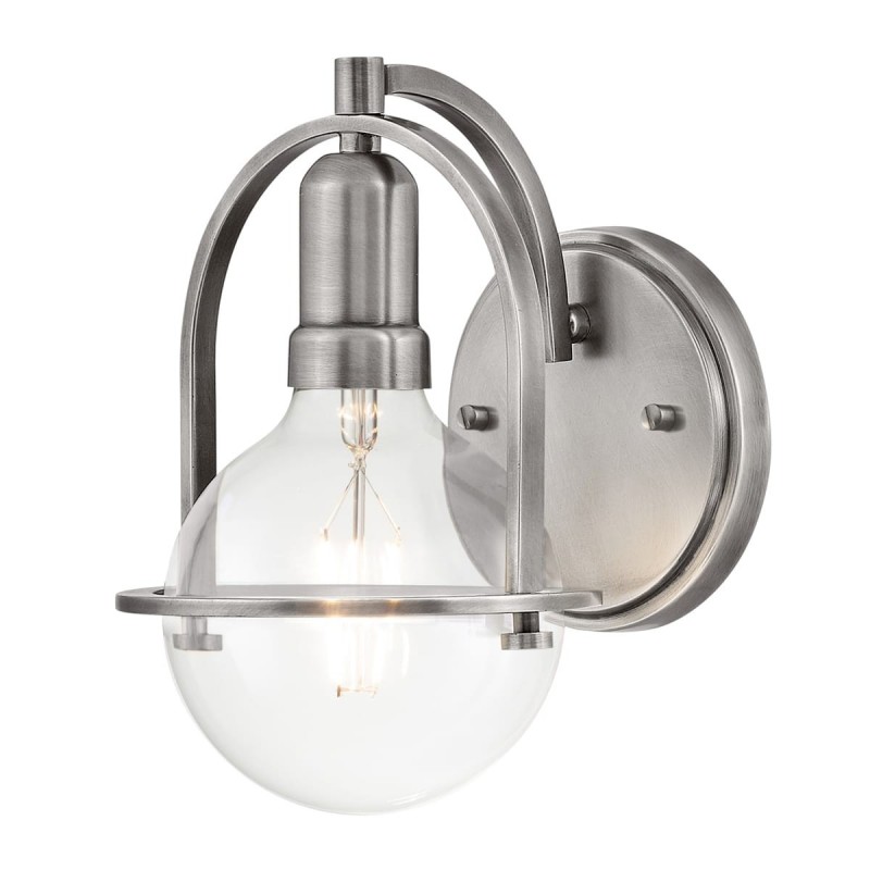 Applique Somerset 1x60W E27 Nickel brossé Transparent ELSTEAD LIGHTING QN-SOMERSET1-C-BN