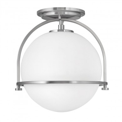 Plafonnier Somerset 1x60W E27 Nickel brossé Opale ELSTEAD LIGHTING QN-SOMERSET-F-O-BN