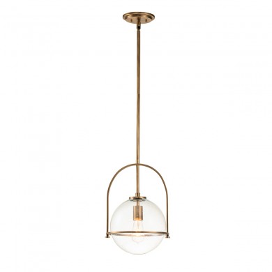 Suspension Somerset 1x60W E27 Laiton ancien Verre granuleux ELSTEAD LIGHTING QN-SOMERSET-P-C-HB