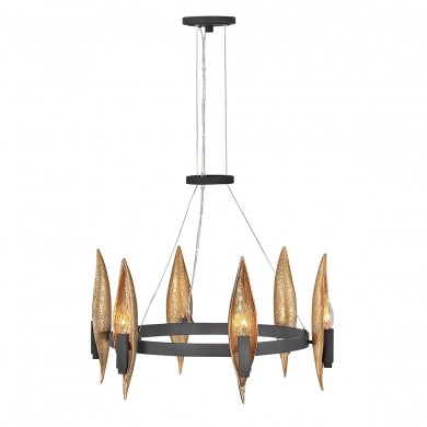 Lustre Willow 6x40W E14 Noir Charbon Or ELSTEAD LIGHTING QN-WILLOW6-CBK