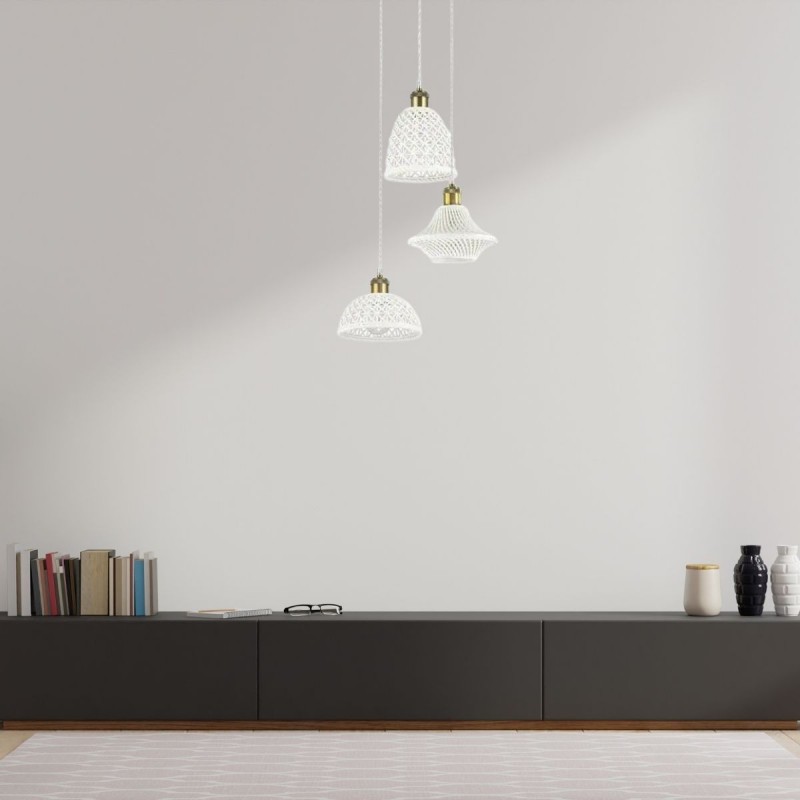 Suspension LUGANO Blanc E27 3x60W IDEAL LUX 206875