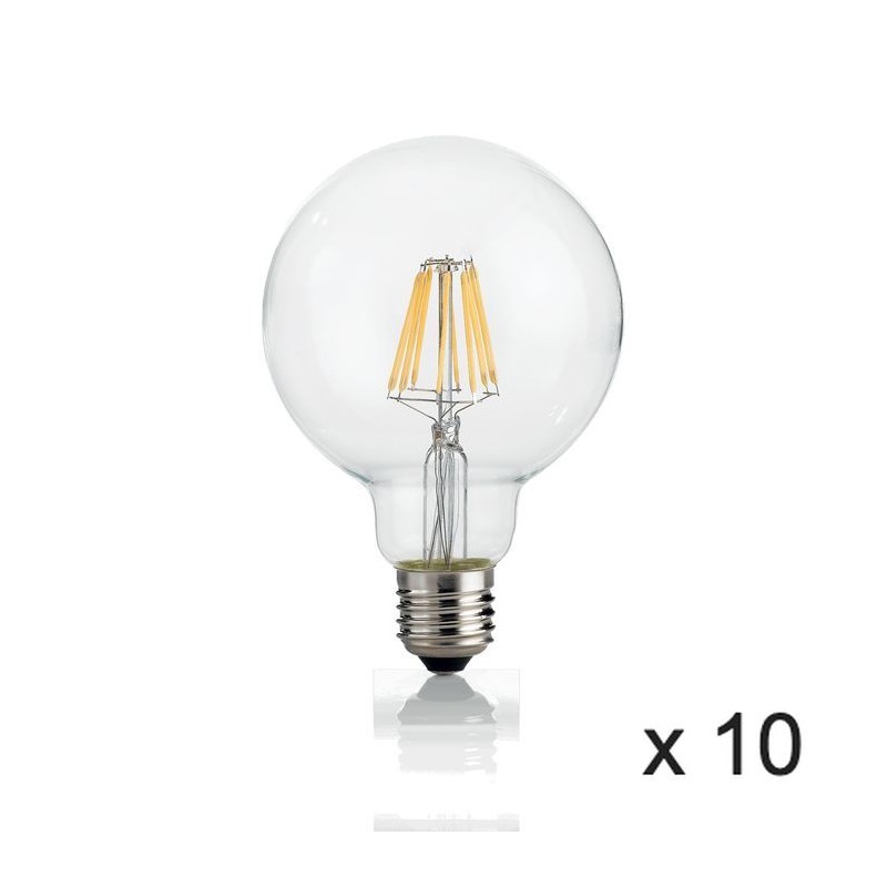 Ampoule LED décorative D9,5cm culot E27 - ambrée - GLOBE