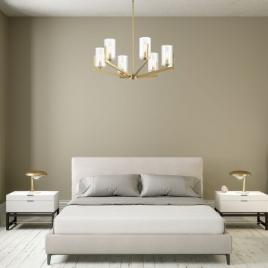 Lustre Nye 6x40W E14 Laiton naturel brossé ELSTEAD LIGHTING QN-NYE6-BNB