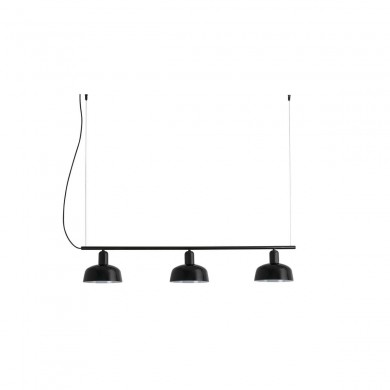 Suspension TATAWIN LINEAL 3x15W E27 G45 Noir Satiné Noir Brillant FARO 20338-117