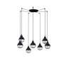 Suspension CLAIRE 7L 7x15W E27 Noir Brillant FARO 62802-7L