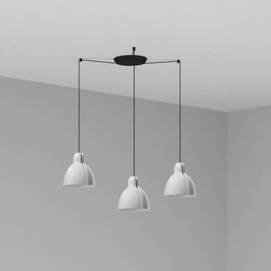 Suspension VENICE 3L 3x15W E27 Noir Blanc FARO 64255-111-3L