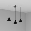 Suspension VENICE 3L 3x15W E27 Noir Brillant FARO 64255-112-3L