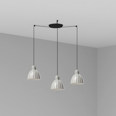 Suspension VENICE 3L 3x15W E27 Noir et Blanc Brillant FAR_64255-114-3L 64255-114-3L Suspension VENICE 3L 3x15W E27 Noir et Blanc Brillant FARO 64255-114-3L
