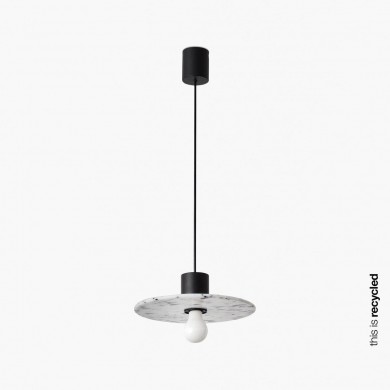 Suspension CONFETTI 300 1x15W E27 Noir Mat Blanc et Noir FARO 68600-50