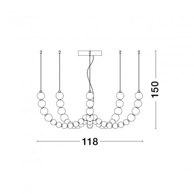 Suspension PERLA 130W LED Or NOVA LUCE 9695203