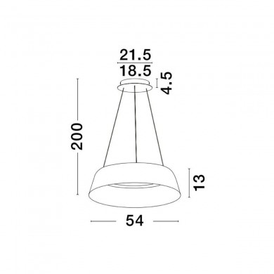 Suspension ALBA 50W LED Blanc Or Champagne NOVA LUCE 9345657