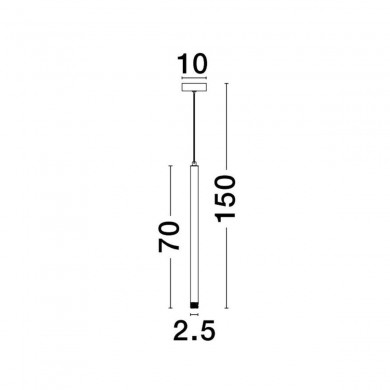 Suspension TRIMLE 3W LED Or H70-150 NOVA LUCE 9287919