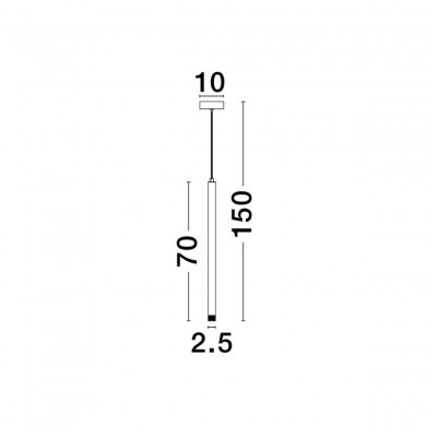 Suspension TRIMLE 3W LED Noir H70-150 NOVA LUCE 9287921