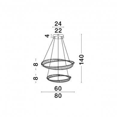 Suspension AURELIA 70W LED Or NOVA LUCE 9333063