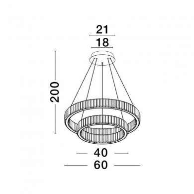 Suspension AURELIA 46W LED Chrome NOVA LUCE 9333068