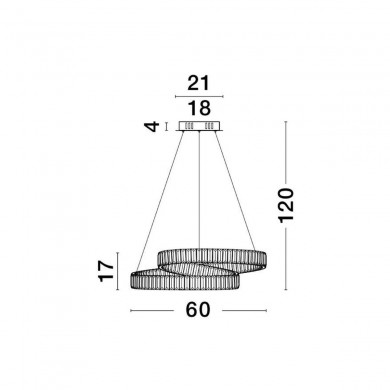 Suspension CONCETO 50W LED Chrome 4070LM NOVA LUCE 9019720