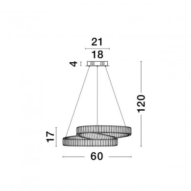 Suspension CONCETO 50W LED Or 4070LM NOVA LUCE 9019721