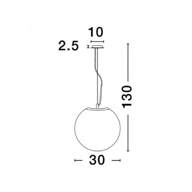 Suspension NEVOSO 1x12W E27 Blanc L30 NOVA LUCE 920421