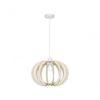 Suspension OTTOLINE 1x12W E27 Blanc Bois naturel NOVA LUCE 9620123