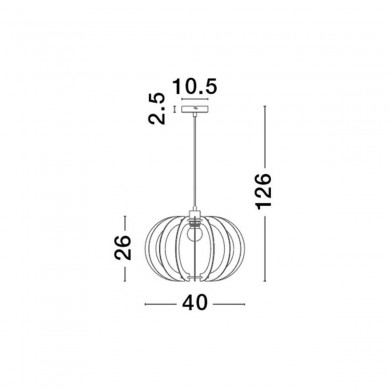 Suspension OTTOLINE 1x12W E27 Blanc Bois naturel NOVA LUCE 9620123