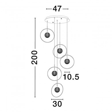 Suspension ATOS 32W LED Or NOVA LUCE 9695235