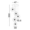 Suspension ATOS 32W LED Or NOVA LUCE 9695235