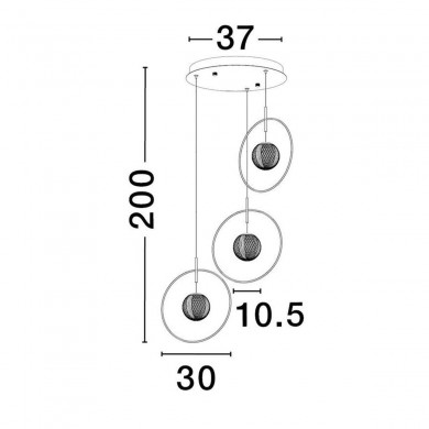 Suspension ATOS 19W LED Or NOVA LUCE 9695234