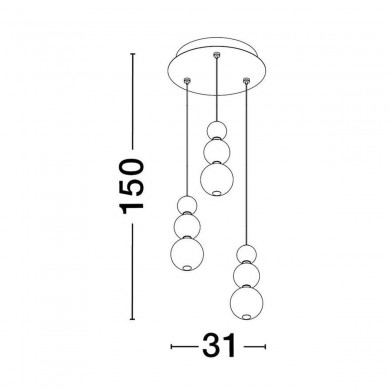 Suspension FLEA 23W LED Or NOVA LUCE 9695242