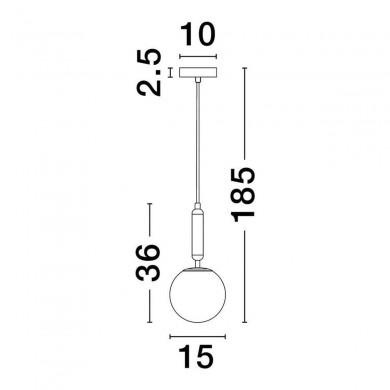 Suspension MONET 1x12W E27 Or H185 NOVA LUCE 9080124