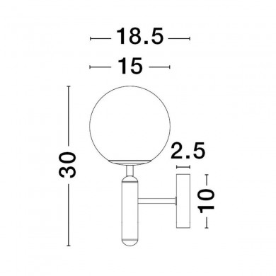 Suspension MONET 1x12W E27 Or H30 NOVA LUCE 9080125