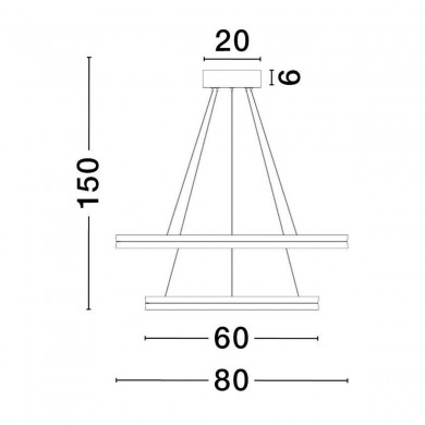 Suspension MR JOHN 98W LED Noir Or NOVA LUCE 9695239