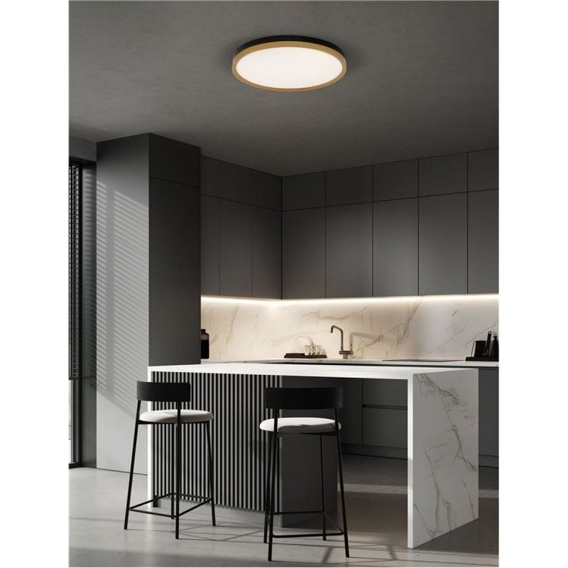 Plafonnier MR JOHN 37W LED Noir Or NOVA LUCE 9695237