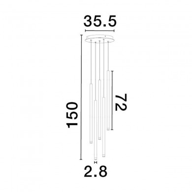 Suspension DANDIA 27W LED Noir L35,5 NOVA LUCE 9540203