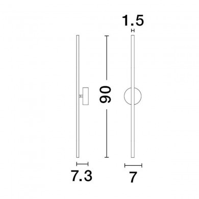 Applique murale ADEN 15W LED Noir Sable l7,3 NOVA LUCE 9081101