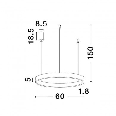 Suspension ELOWEN 60W LED Or brossé NOVA LUCE 9345661