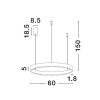 Suspension ELOWEN 60W LED Or brossé NOVA LUCE 9345661