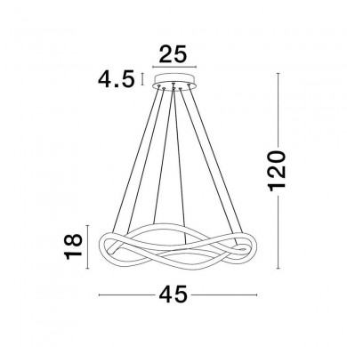 Suspension JINAL 27W LED Noir NOVA LUCE 9348101