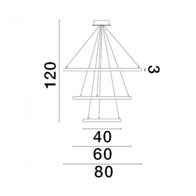 Suspension EMPATIA 108W LED Noir Sable NOVA LUCE 9172867