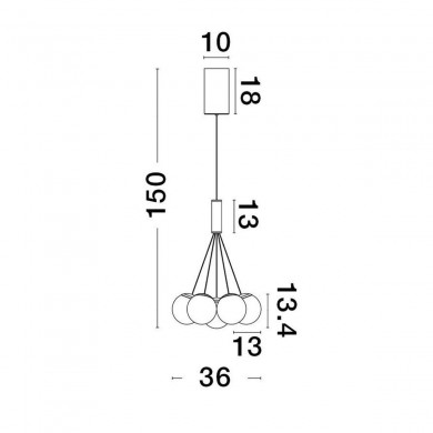 Suspension NUVOLE 49W LED Noir Sable NOVA LUCE 9061433